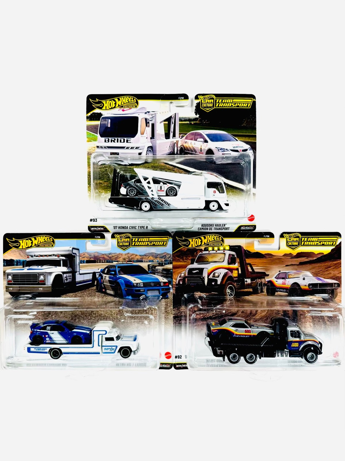 2026 Team Transport Set of 3 Case L 1:64 Scale Diecast Models by Hot Wheels