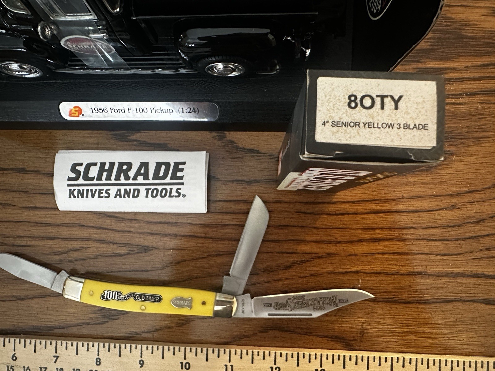 Schrade 100th Anniversary Knife and 1956 Ford Pickup Set 1:24 Old Timer