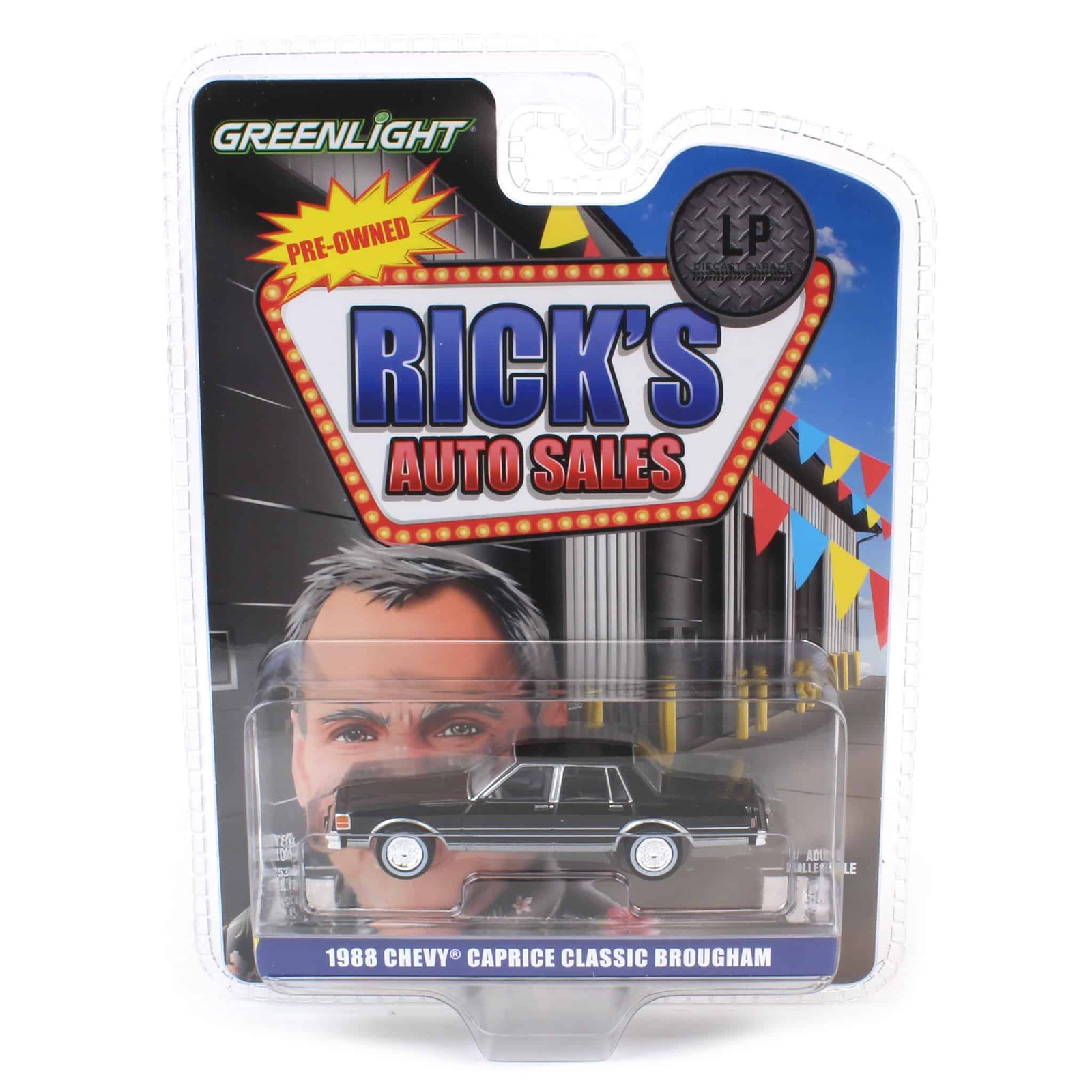 1/64 1988 Chevy Caprice Classic Brougham, Black, Rick’s Auto Sales GL51624