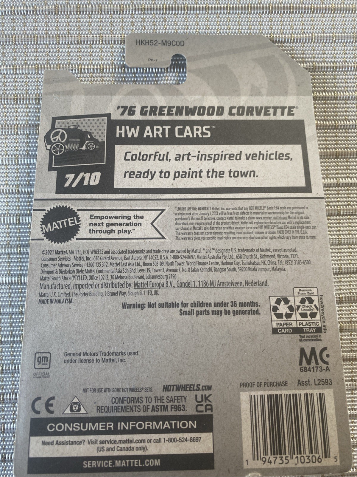 Hot Wheels ‘76 Greenwood Corvette HW Art Cars