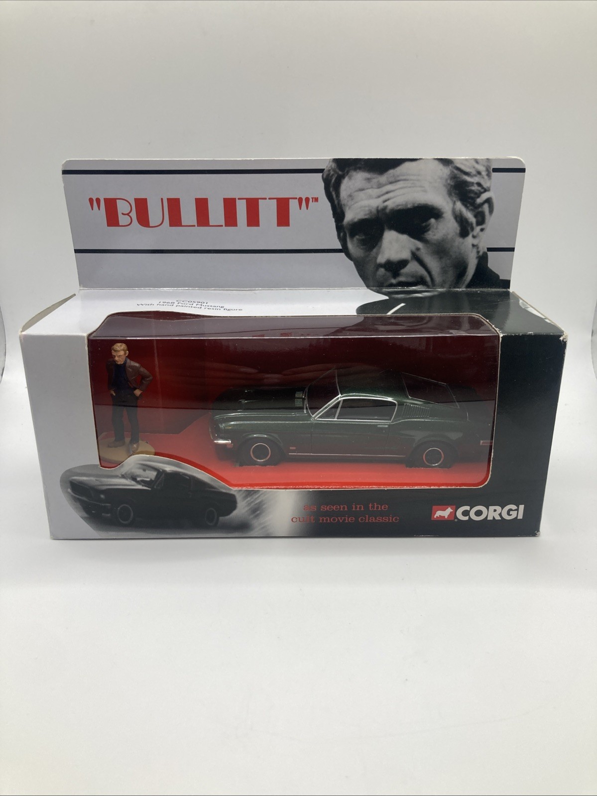 CORGI TOYS – ‘BULLITT’ 1968 FORD MUSTANG WITH FIGURE – MINT / PERFECT MIB