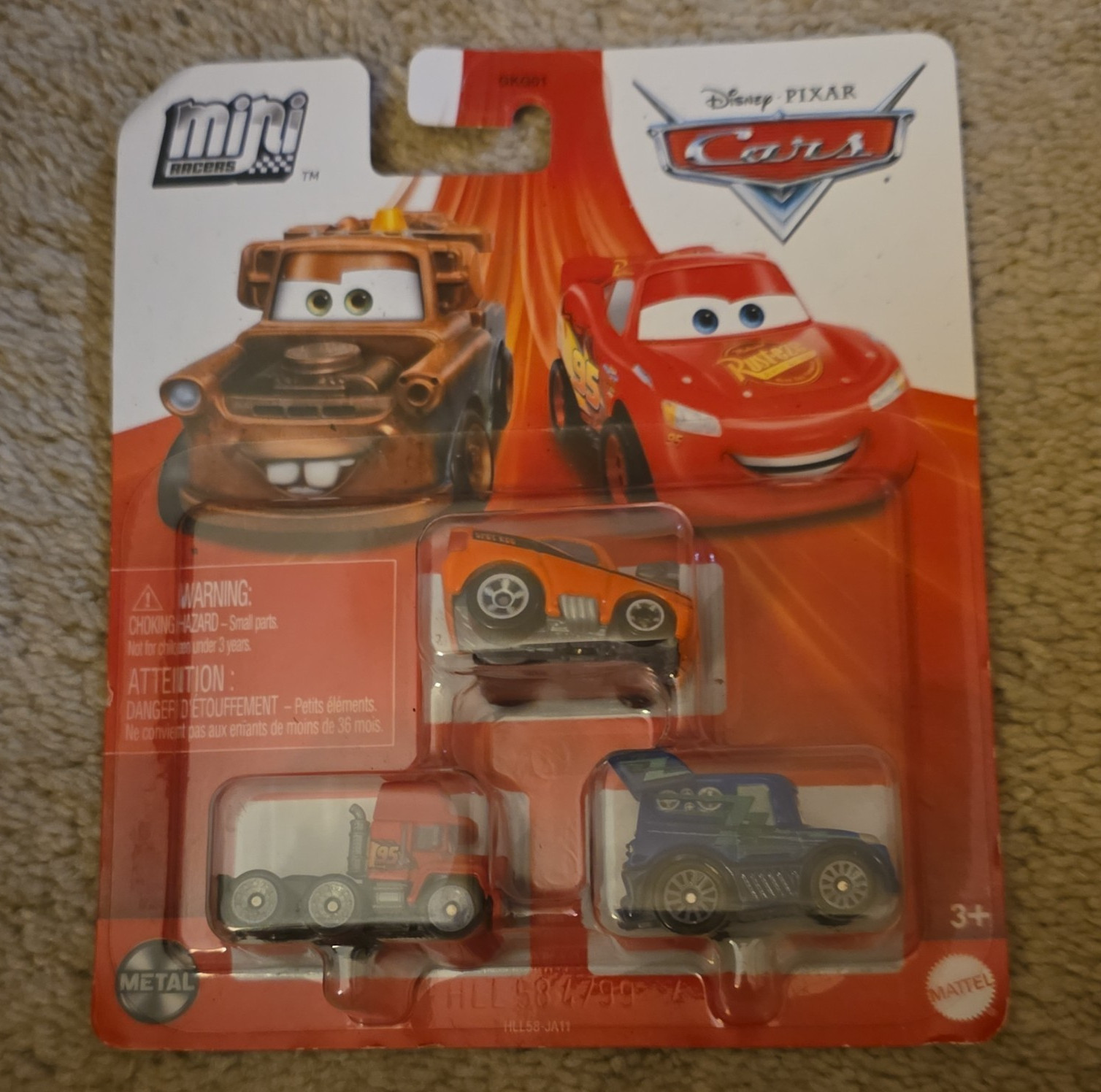 Mattel Disney Pixar Cars Mini Racers 3-Pack Metal Diecast Cars Unopened