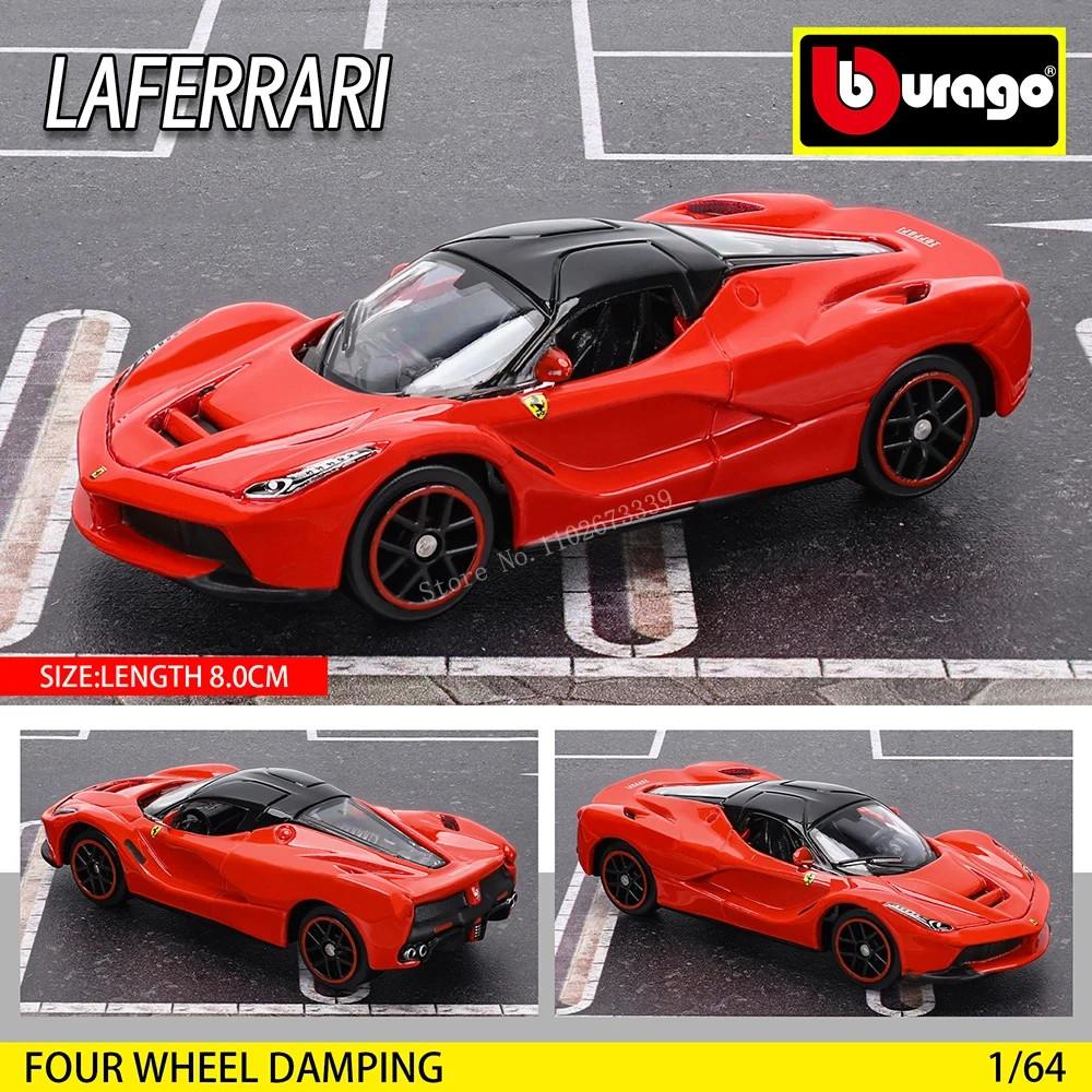 Bburago 1/64 Ferrari LAFERRARI Red Diecast Metal Racing Sports Car Ferrari RED