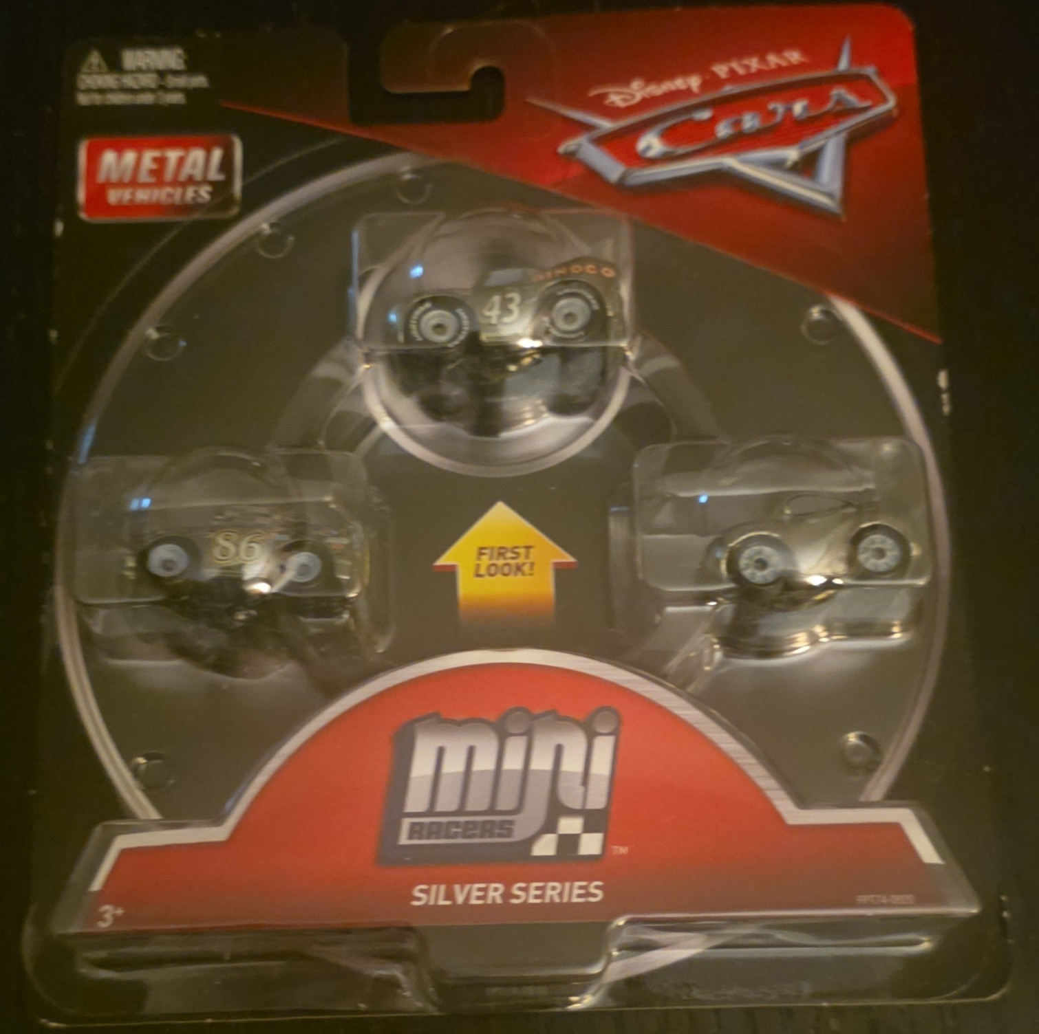 Mattel Disney Pixar Cars Mini Racers Silver Series 3-Pack Metal Silver 2017