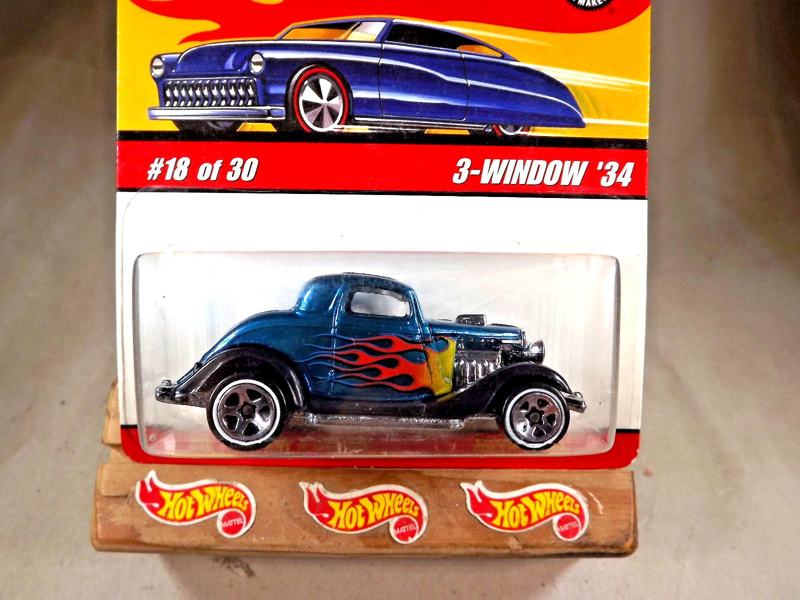 2005 Hot Wheels Classics Series 2 18/30 3-WINDOW ’34 Blue w/White Wall 5 Spokes