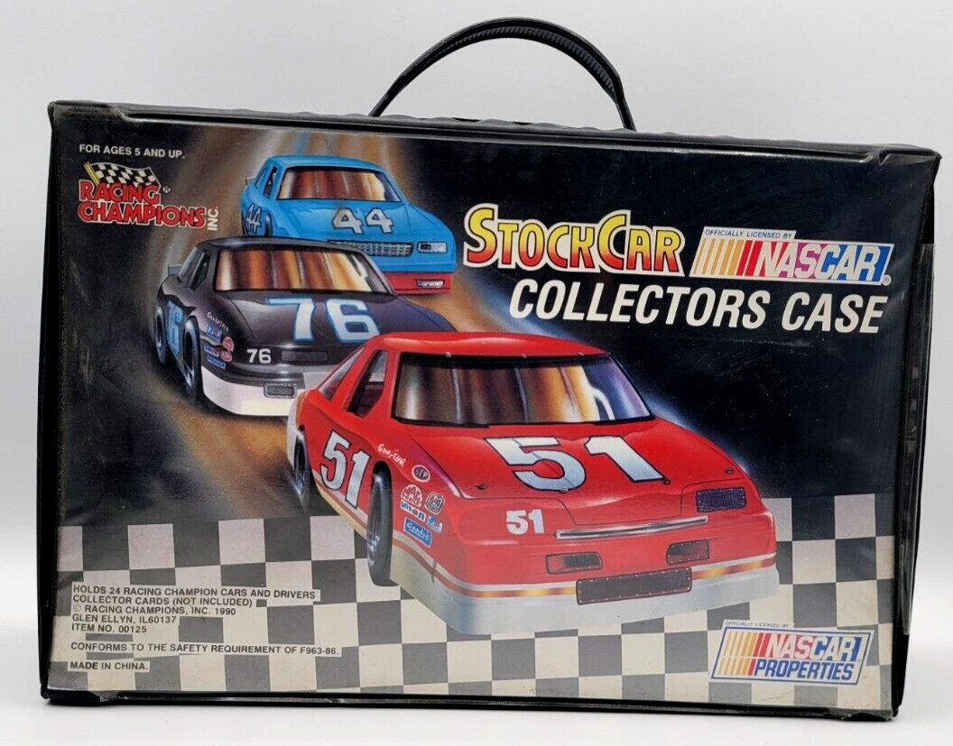 1990 Racing Champions NASCAR Stock Car Collectors Case With 24 Cars And Cards