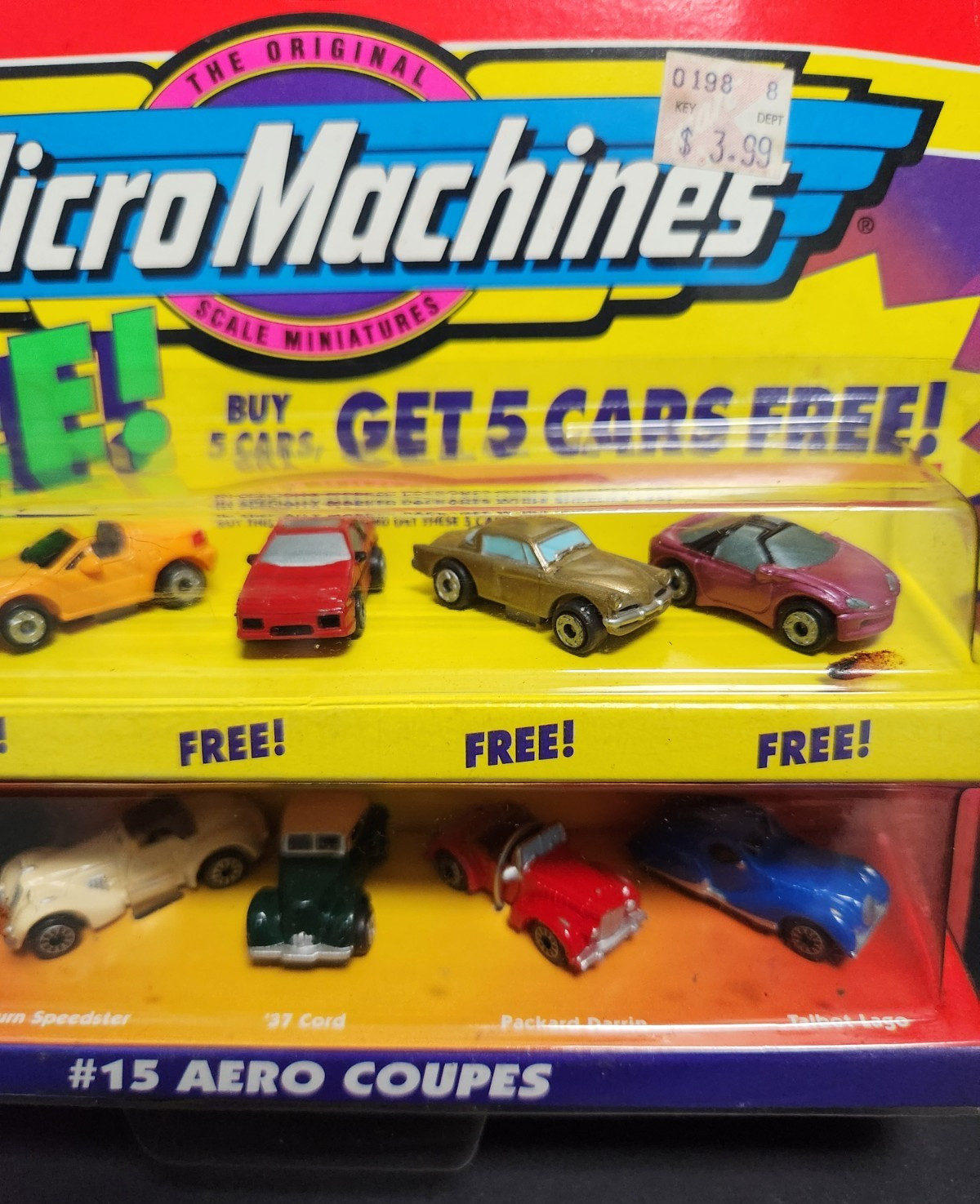 1997 Galoob Micro Machines #15 AERO COUPES Unopened Original Package READ