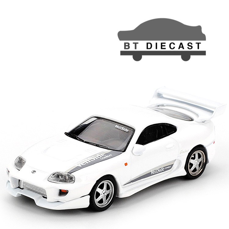 MINI GT TOYOTA SUPRA VELISIDE COMBAT V-1 1/64 DIECAST MODEL CAR WHITE MGT01104