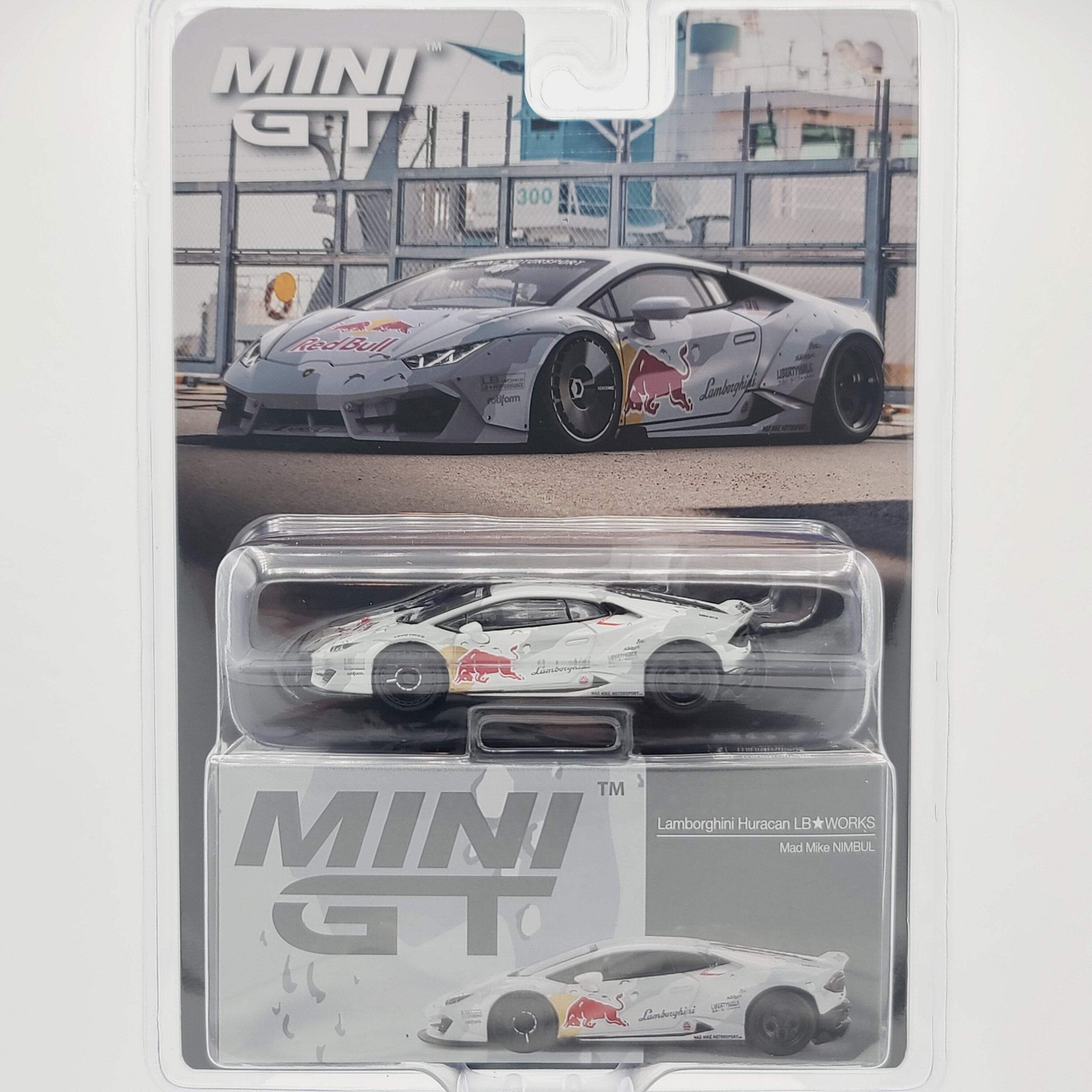 Mini GT Lamborghini Huracan LB-WORKS Mad Mike NIMBUL – 1:64, Red Bull (2025)