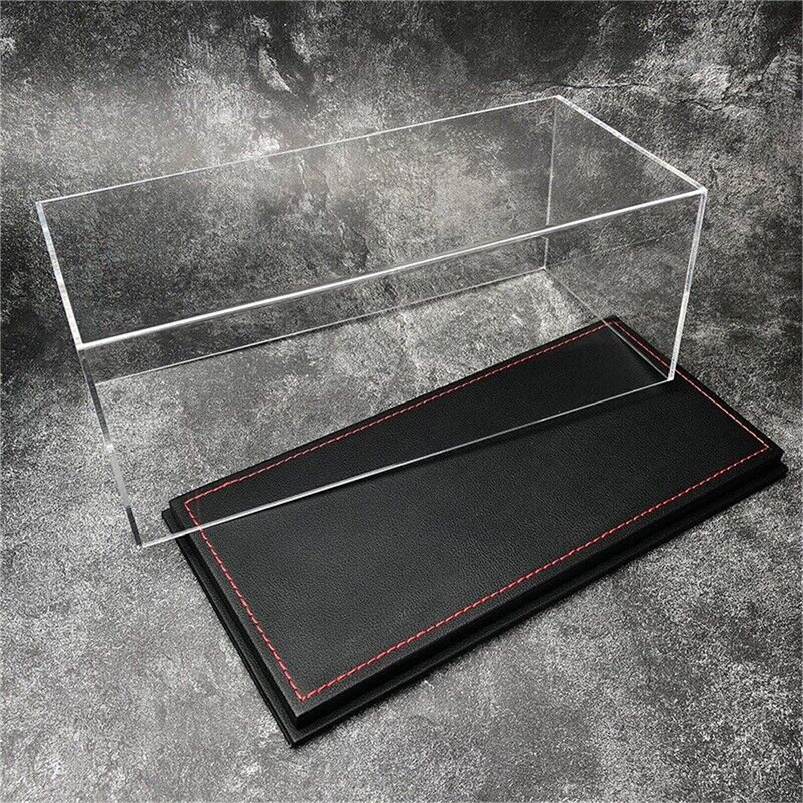 New Acrylic Display case show case With black PU Leather Base For 1/18 Car Model