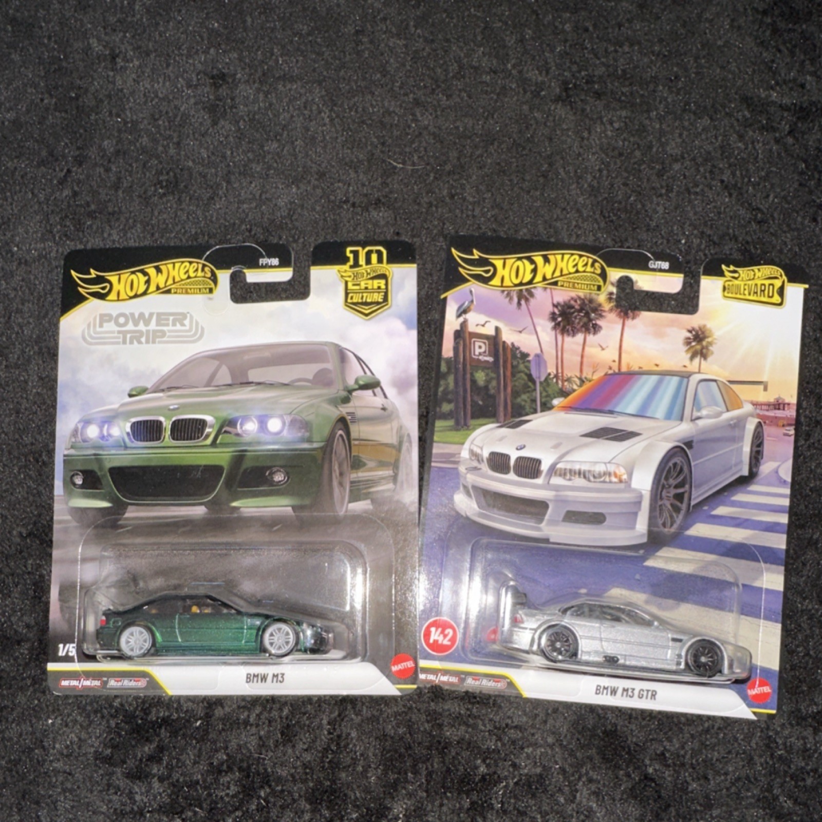 Hot Wheels BMW M3 & M3 GTR Green Silver Car Culture Boulevard 1:64 Diecast