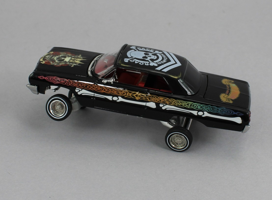 1:64 *FINE WORKS 64* Black “BONES” Chevrolet IMPALA *LOWRIDER* High Detail NIB