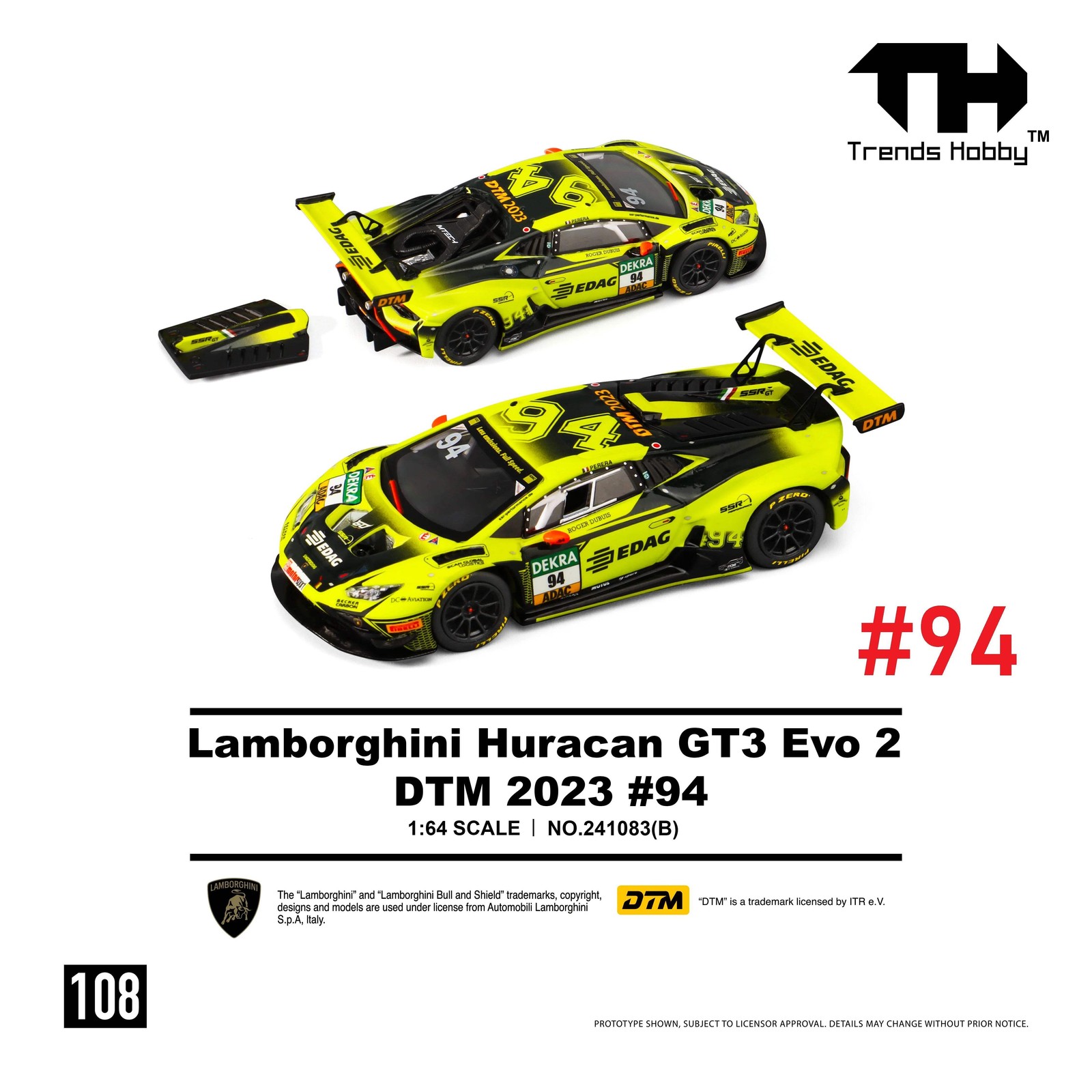Trends Hobby 1/64 Lamborghini Huracan GT3 Evo 2 DTM 2023 No.94