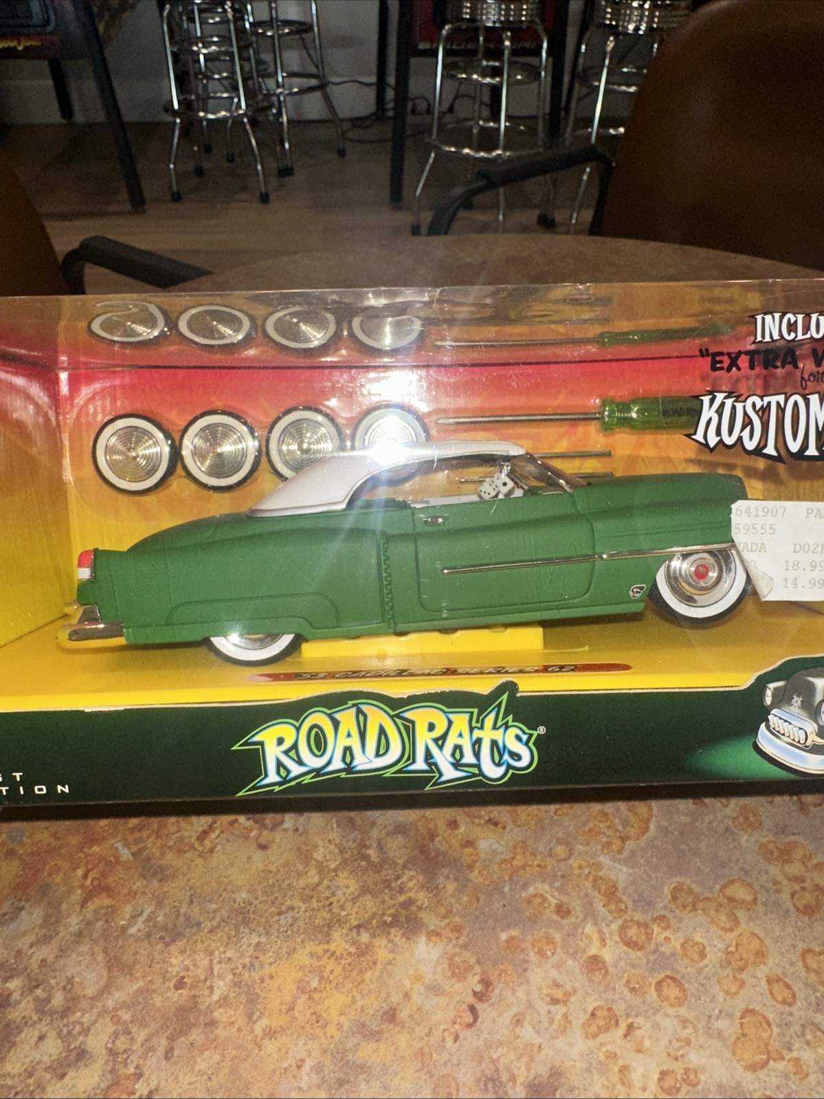 2003 Jada Road Rats 1953 Cadillac Series 62 1:24 Die Cast w/Extra Wheels NOS