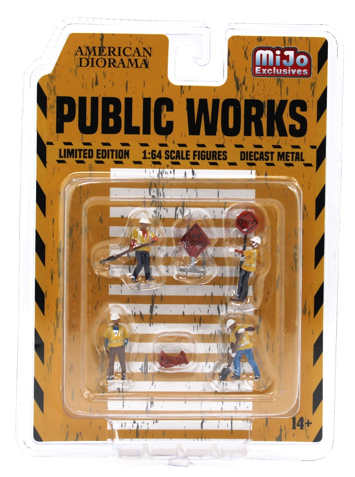 1:64 AMERICAN DIORAMA *DIECAST* 6pc *PUBLIC WORKS* Worker Figure Cones Set NIP