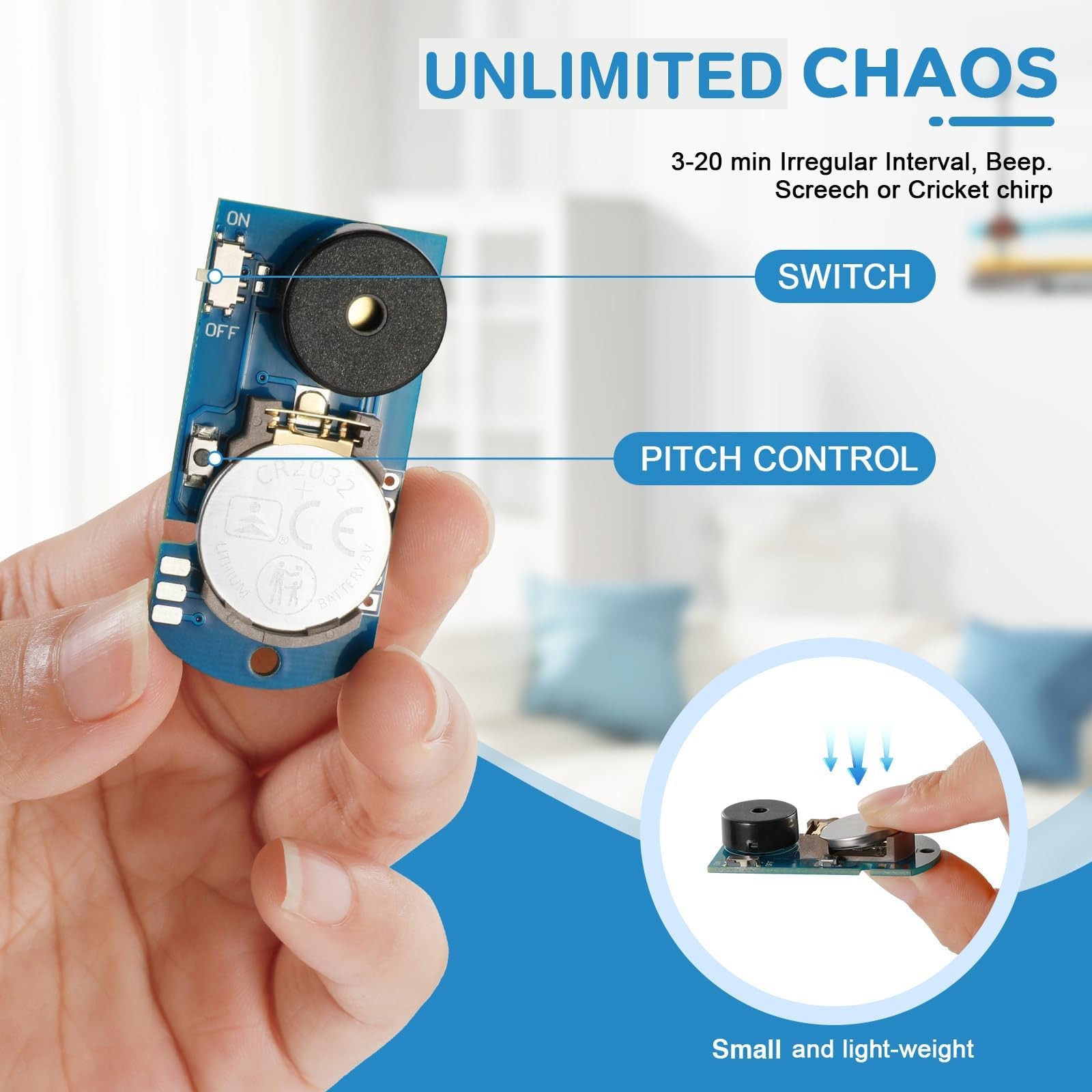 Cricket Noise Maker Prank, 6-Pack Kit with Magnet, Unlimited Chaos Prank, Hid…