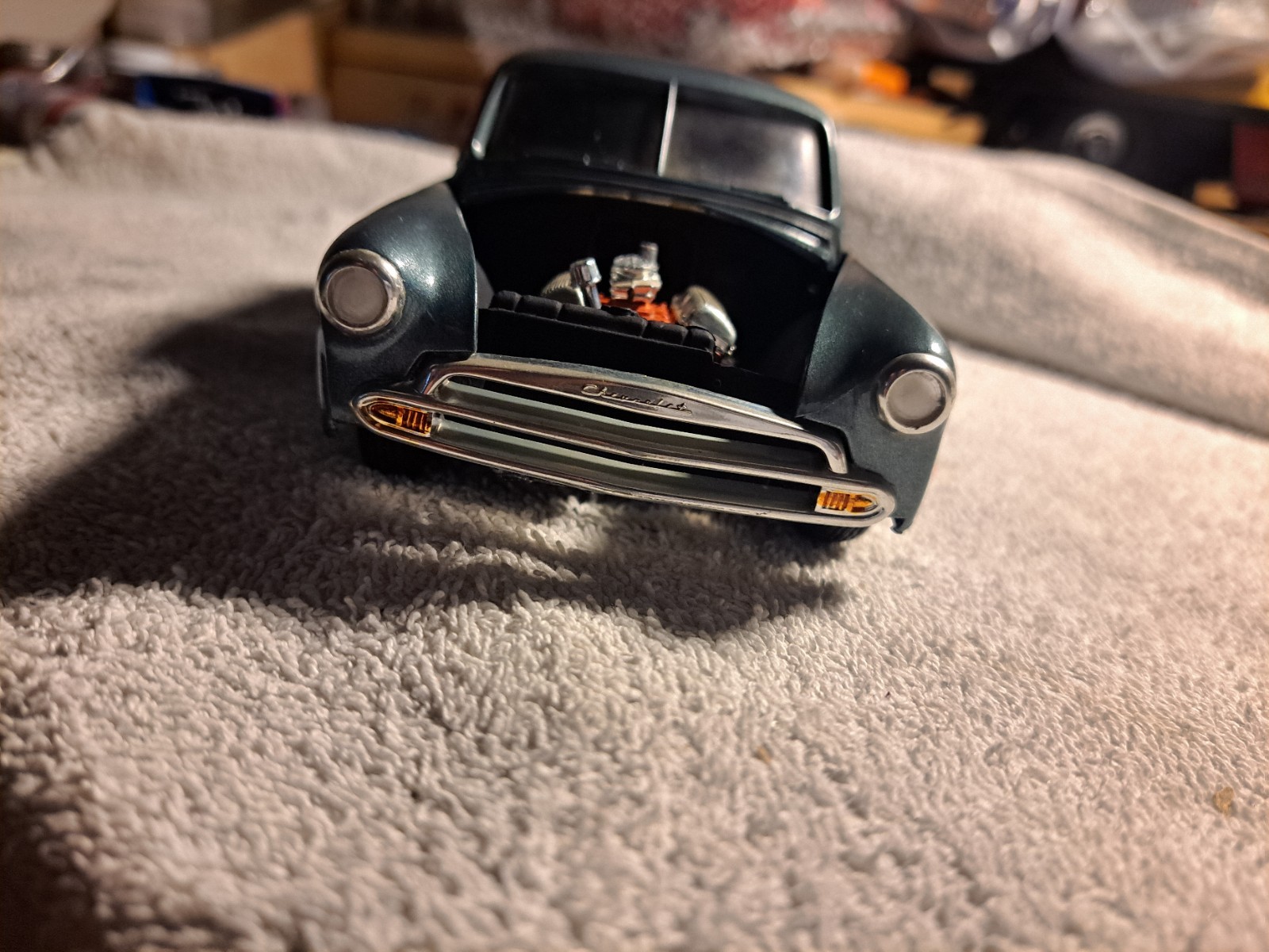 Green Custom Coupe Model Car w/ Exposed Engine, Used