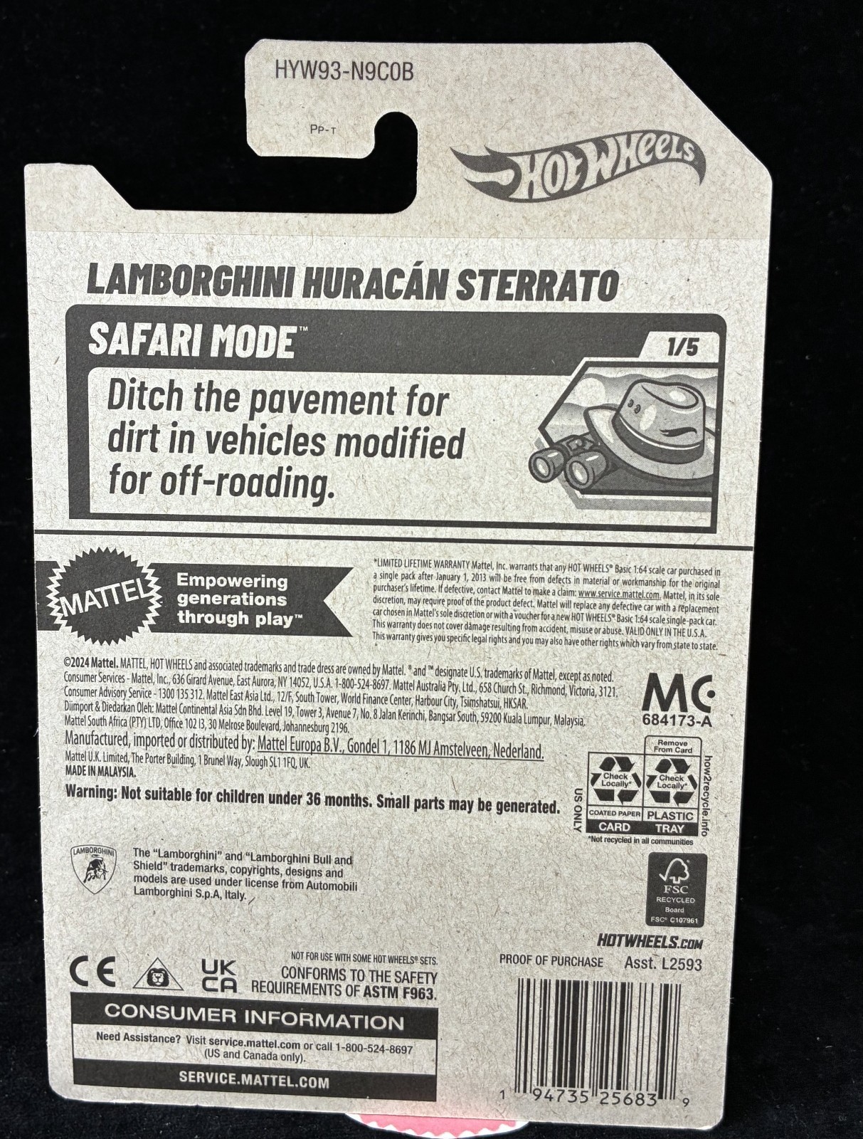 LAMBORGHINI HURACAN STERRATO Orange, 1st Ed. & White 2025 Hot Wheels Exotic 2pcs