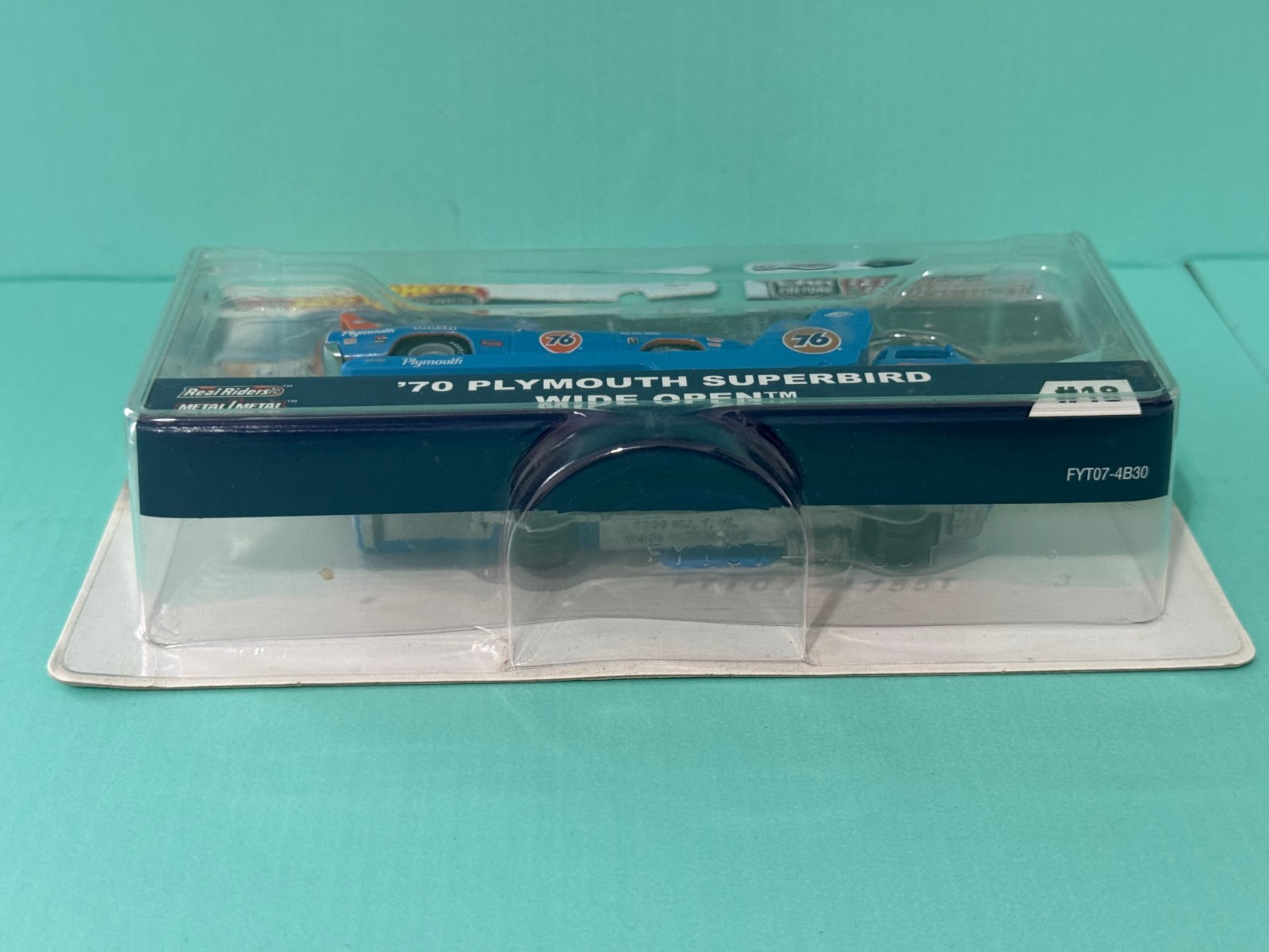 HOT WHEELS TEAM TRANSPORT #18 ’70 PLYMOUTH SUPERBIRD WIDE OPEN REAL RIDERS METAL