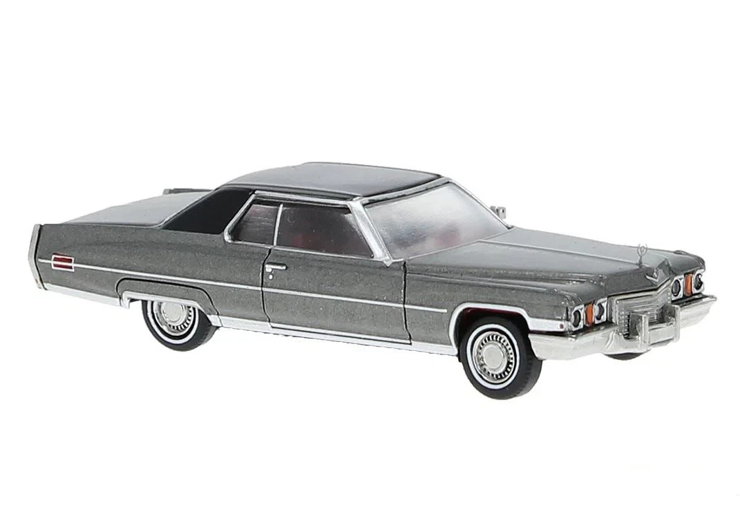 BREKINA 1972 CADILLAC DEVILLE SILVER / BLACK HO 1/87 PLASTIC