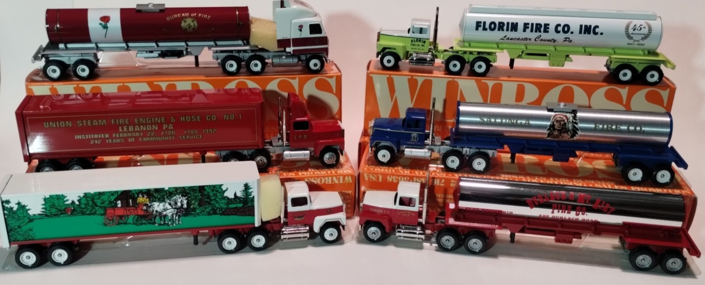 Lot of 17 Pennsylvania Fire Equipment Winross Semi Mack Trucks Tankers …