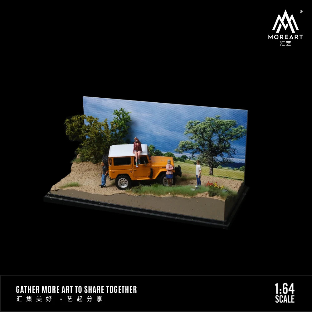 More Art 1:64 Parking Lot, Prairie Cross-Country Diorama,Scene Model for Display