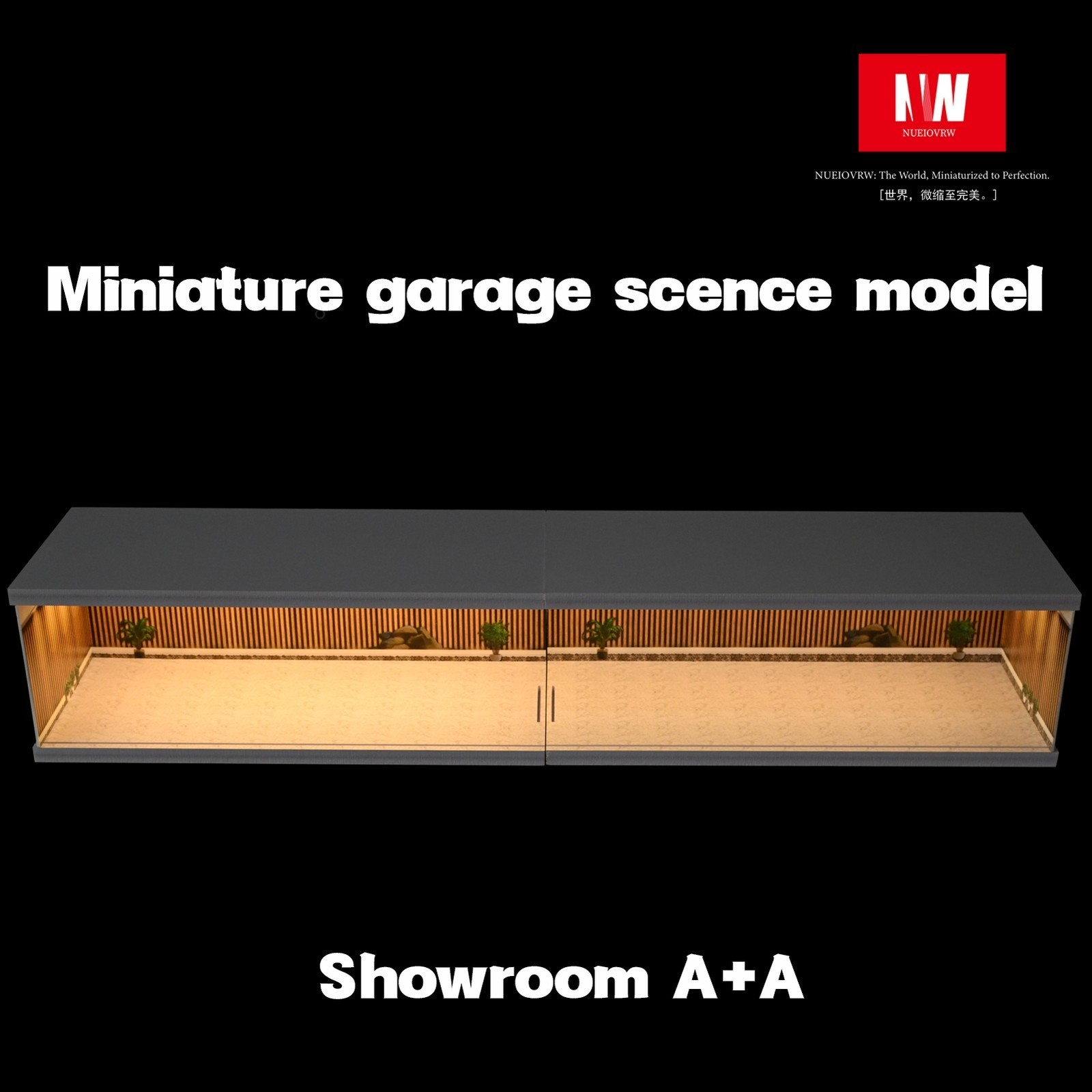 Diorama 1/64 Car Garage Model LED Lighting City Parking Lot Scene Model Gift Toy
