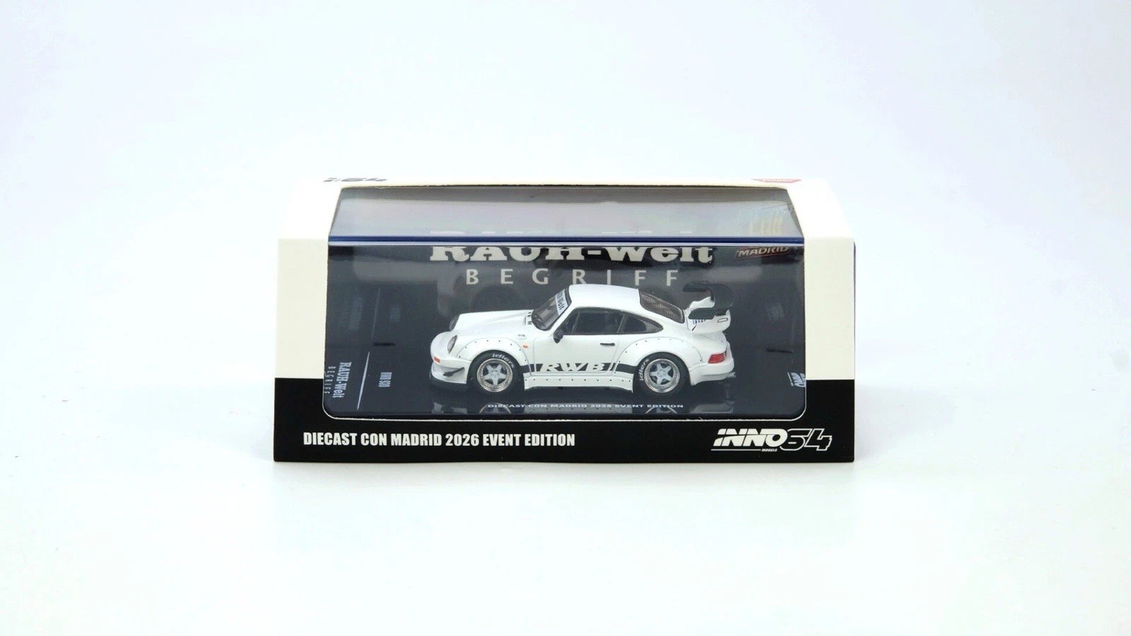 2026 INNO64 Diecast Con Madrid White Matt Matte PORSCHE 930 RWB #IN64-RWB930-DCM