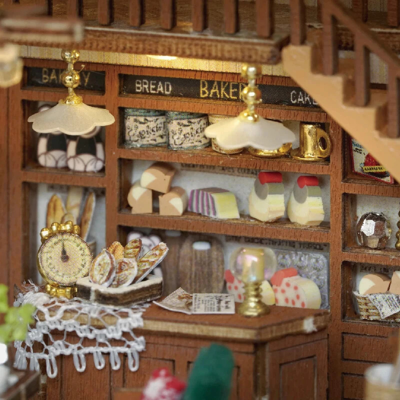 DIY Wooden Dollhouse Kit Furniture LED Lighting Wooden Building Model Gifts