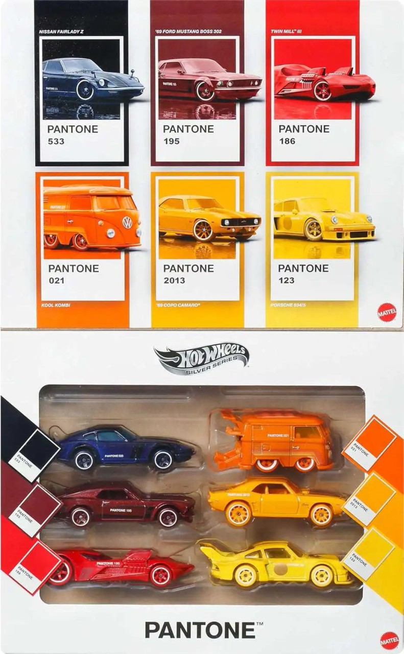 Hot Wheels Silver Series Pantone Set of 6 Die Cast Cars