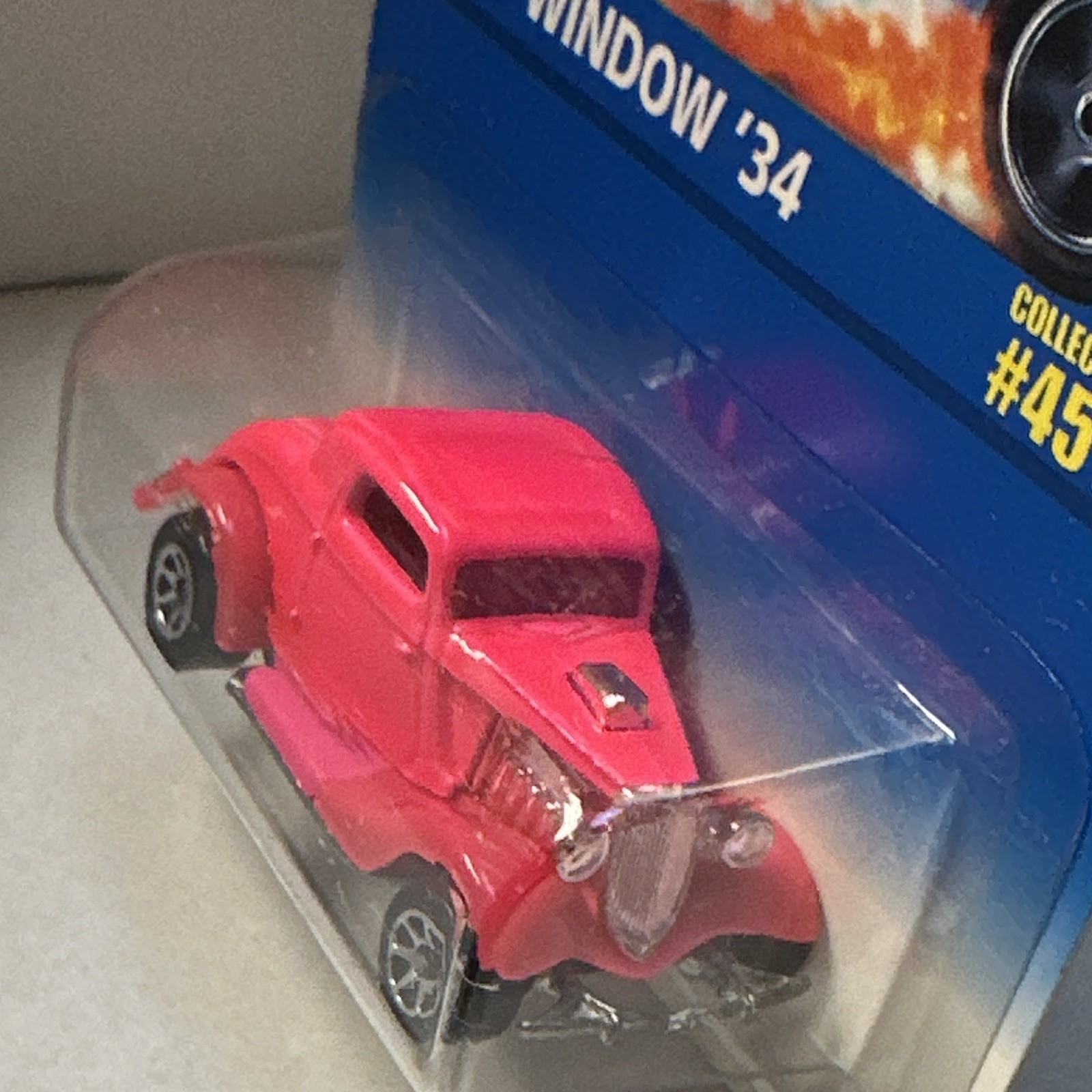 Hot Wheels 3-Window ’34 Hot Wheels Blue Card 1997 Pink 1:64 Diecast Unopened