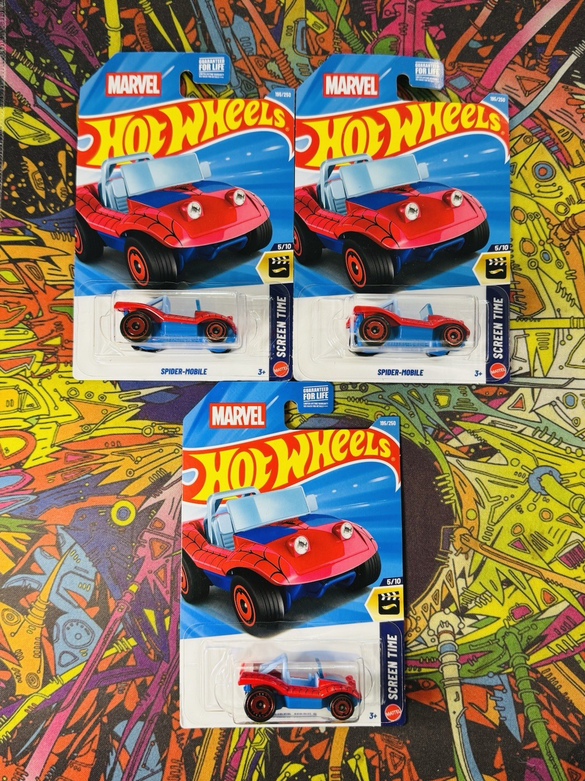 2026 Hot Wheels Marvel Spider-Man Spider-Mobile Screen Time 5/10 Set/Lot X3