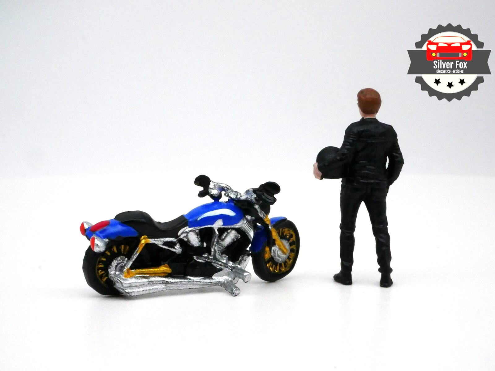 MOTORCYCLE RACING BLUE BLACK 1:64 SCALE DIECAST COLLECTORS MODEL CAR