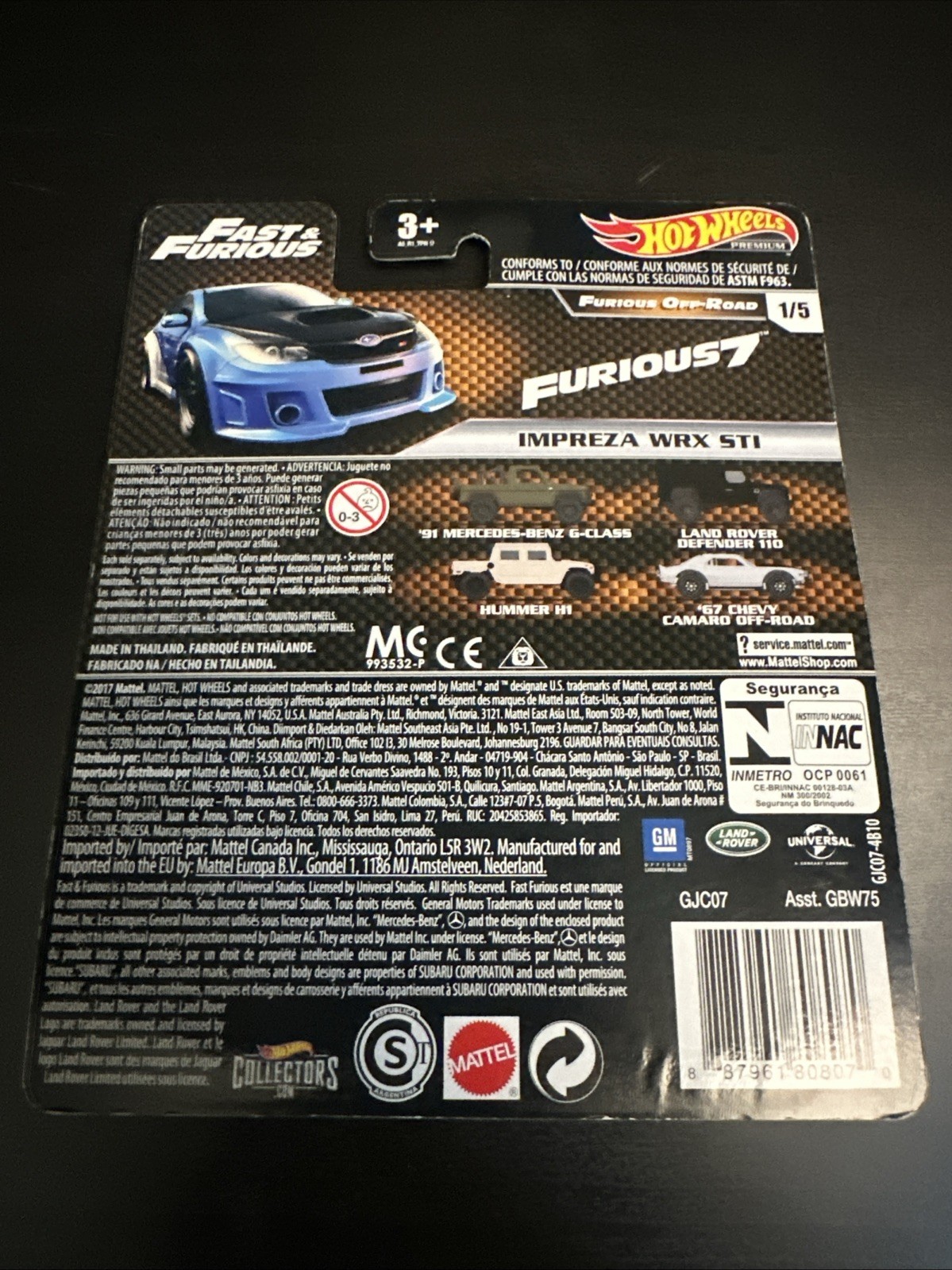 2017 RARE Hot Wheels Impreza WRX STI Fast & Furious 1/5 Furious Off-Road Premium