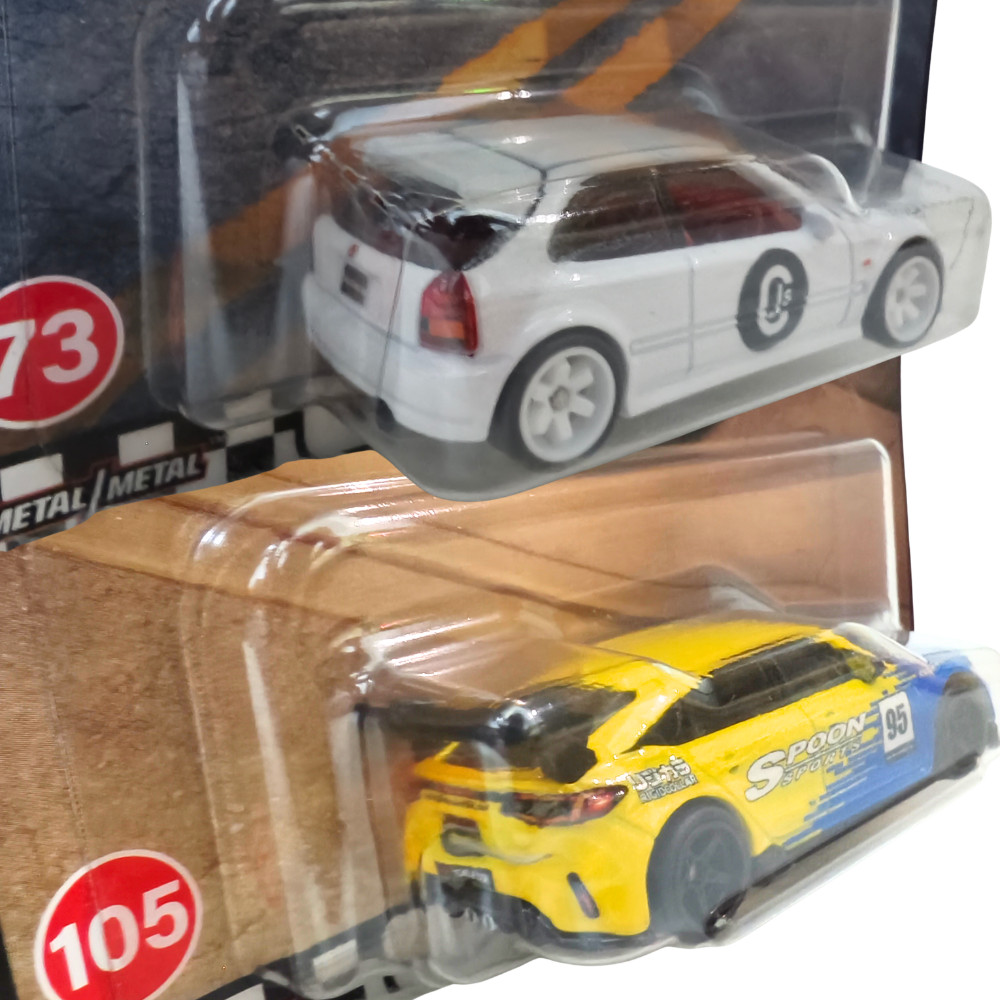 Hot Wheels 1999 Honda Civic Type-R & 2024 Honda Civic Type-R JDM 2pcs Lot