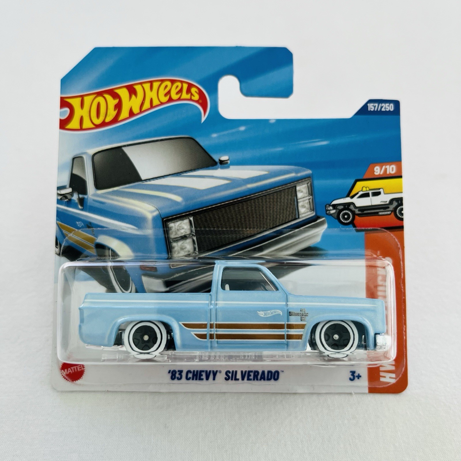 2025 Hot Wheels ‘83 Chevy Silverado Light Blue #157/250 HW Hot Trucks SHORT CARD