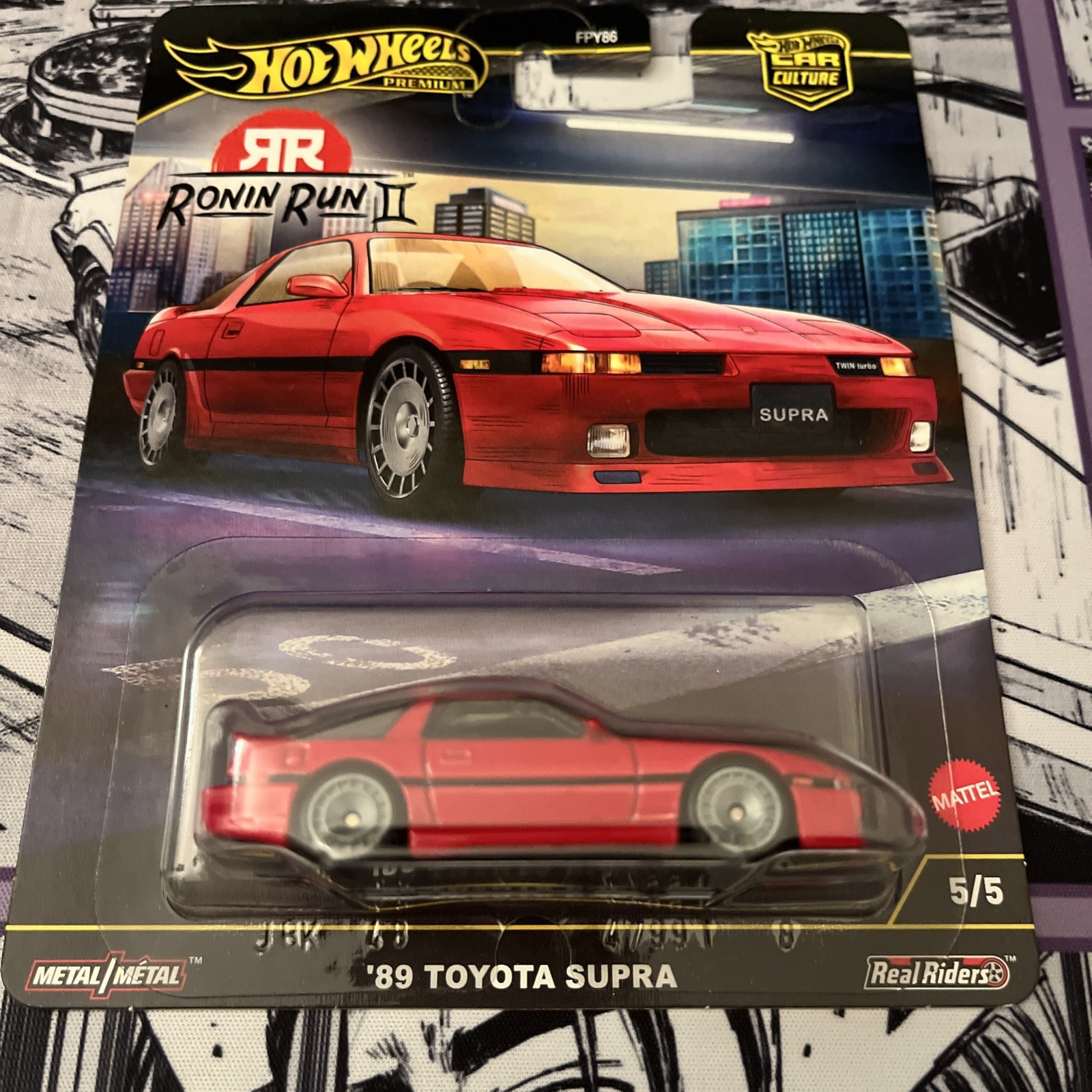 Hot Wheels 1989 Toyota Supra MKIII Ronin Run 2 Red 5/5