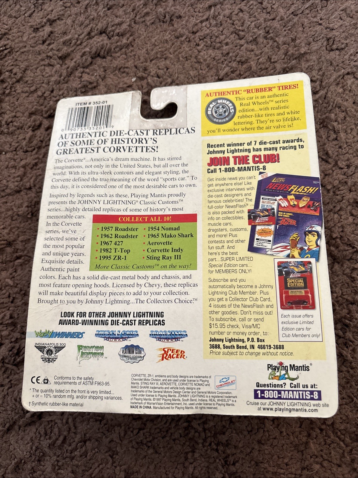 Rare Johnny Lightning 1995 Chevrolet Corvette ZR-1 WHITE LIGHTNING Chase J-38
