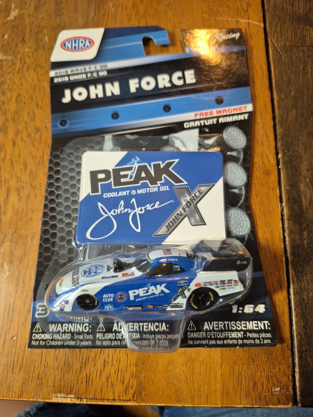2018 Wave F/C Lionel NHRA John Force Peak Motor Oil 1/64 Diecast Car Free Magnet