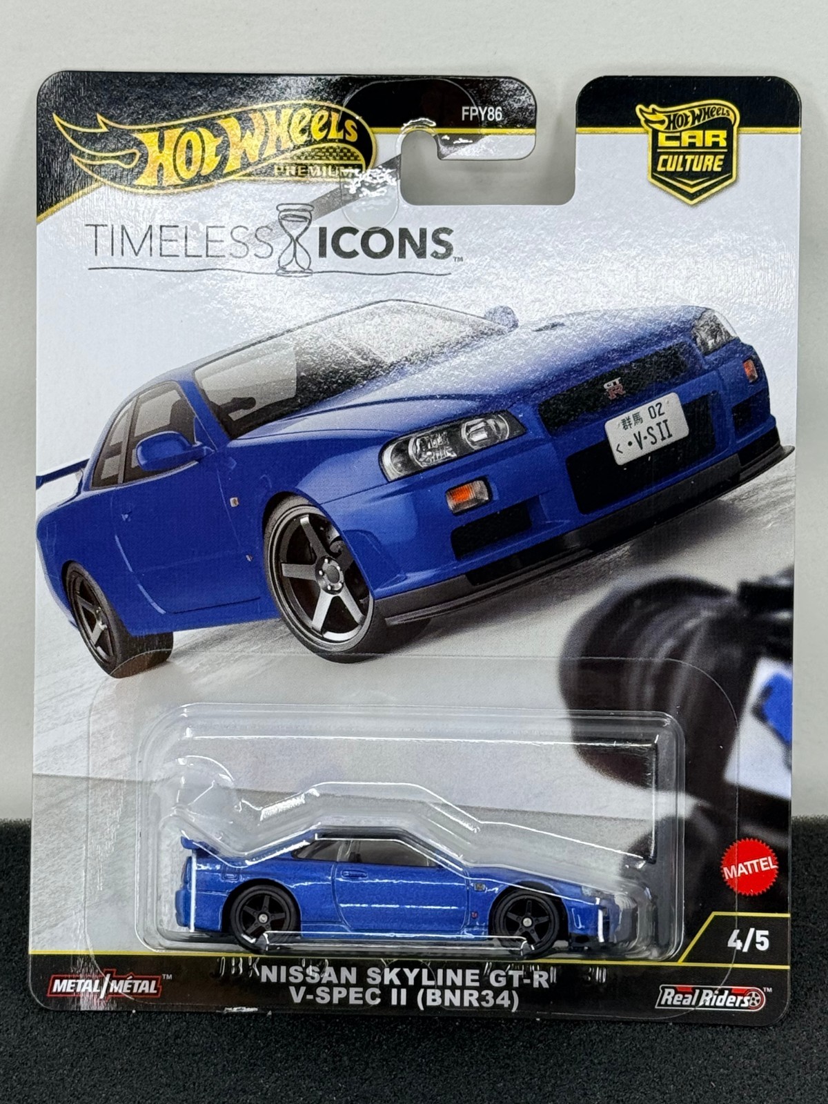 🔥 Hot Wheels Premium Timeless Icons Nissan Skyline GT-R V-Spec II (BNR34) R34