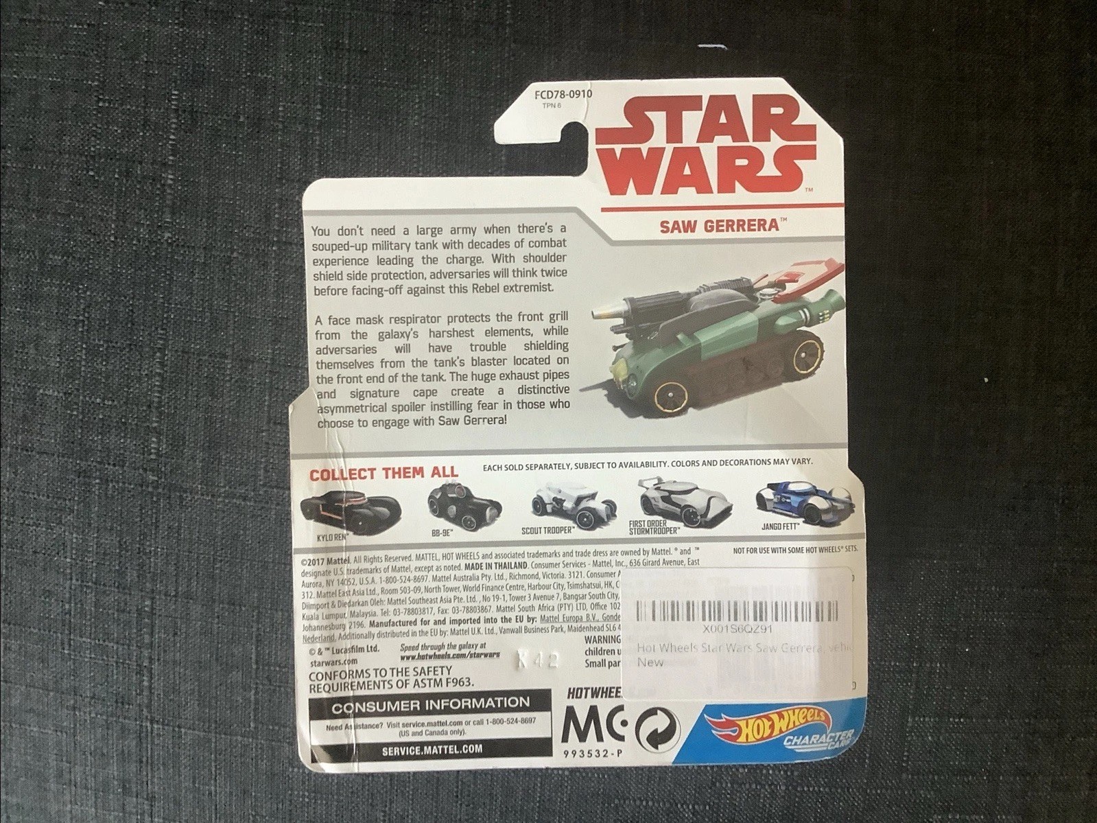 Hot Wheels Star Wars Saw Gerrera NEW