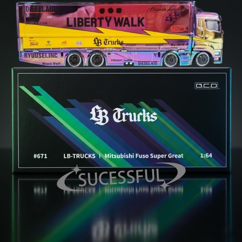 GCD 1/64 Chameleon Chrome LB-TRUCKS Fuso Super Great Transporter