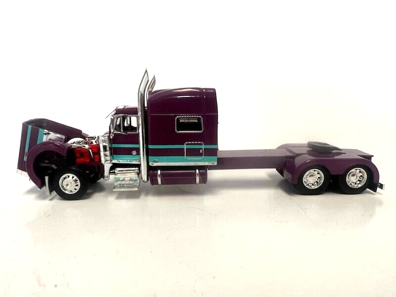 DCP 1/64 SCALE 379 PETERBILT STAND UP SLEEPER, PURPLE WITH TEAL STRIPE