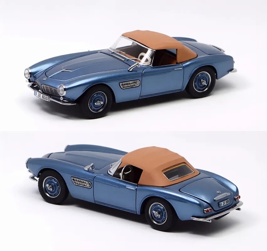 GFCC 1:64 Ice Blue 1957 507 Soft Top Classic Sport Model Diecast Metal Car