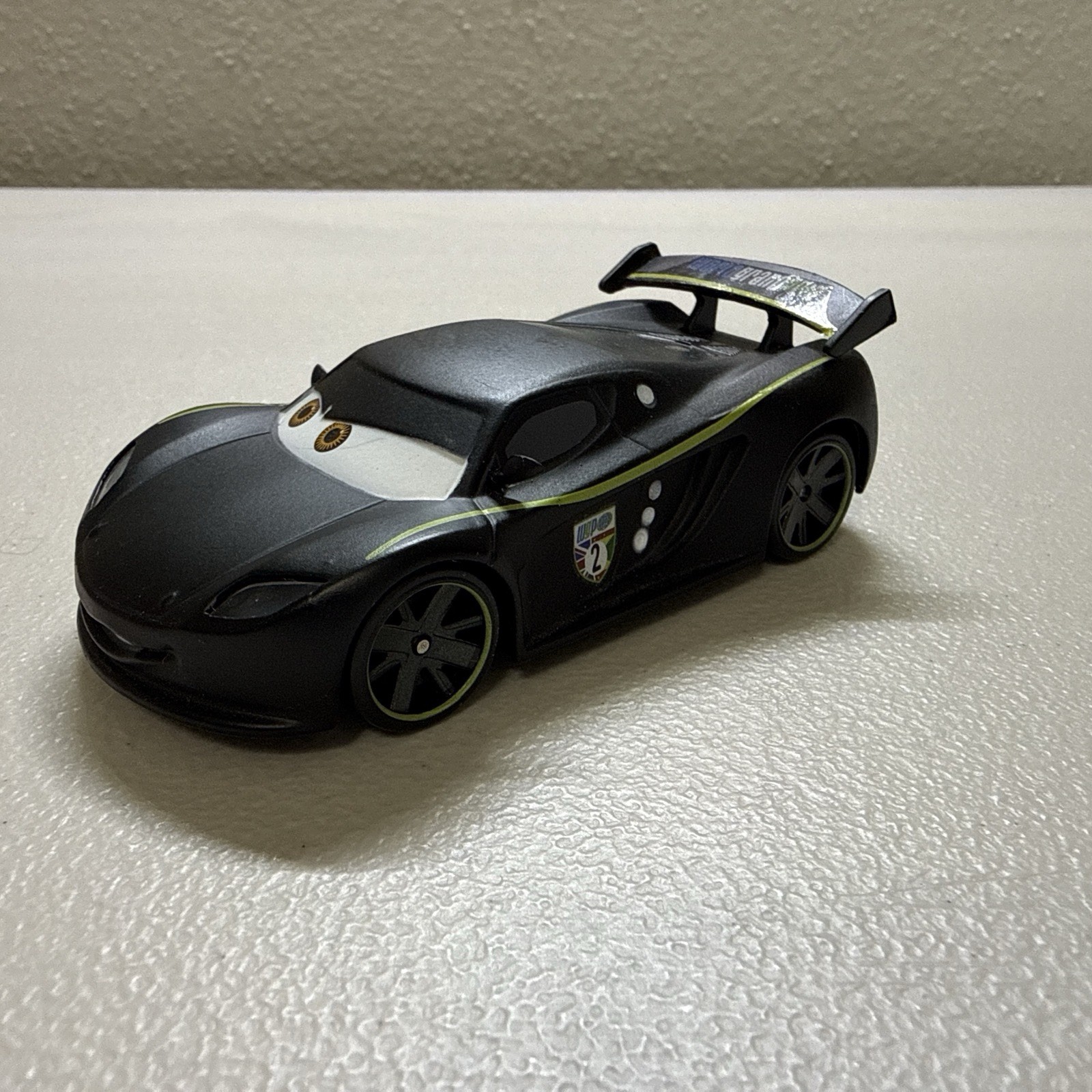 Disney Pixar Cars Lewis Hamilton Diecast Car Mattel Black And Yellow