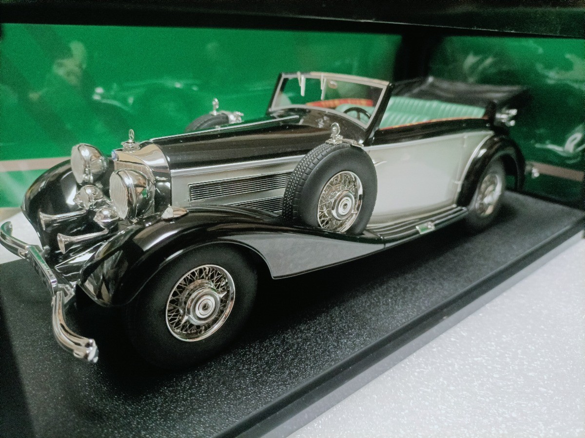 Cult 1:18 Mercedes Benz 540K B 1936 Black Silver Convertible Vintage Car Model