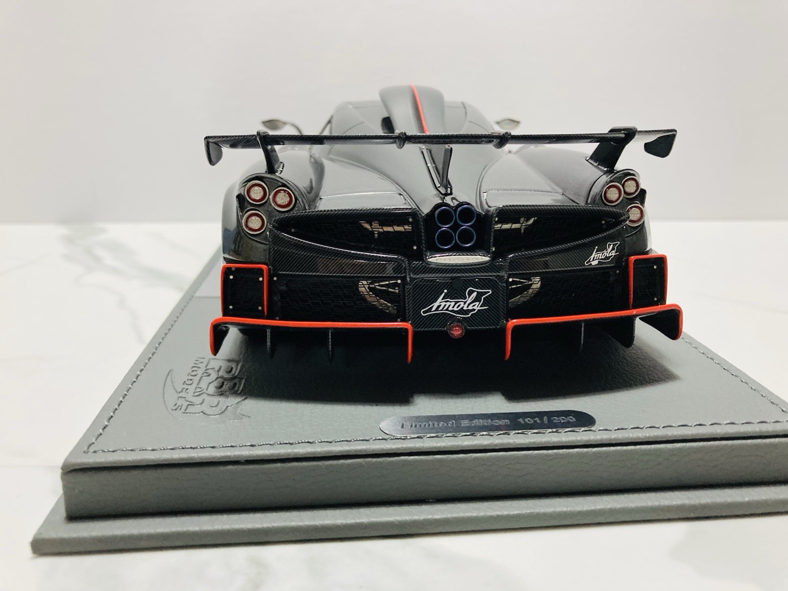 1:18 BBR, 2020 Pagani Imola, Dark Gray w/red accents