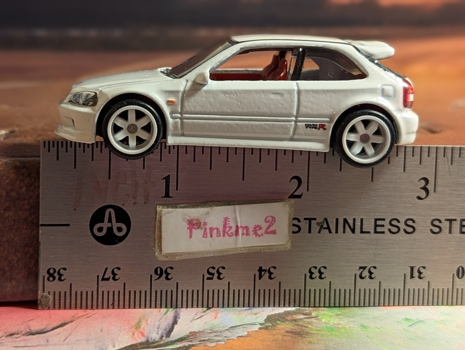 Hot Wheels 1999 HONDA CIVIC TYPE R ☆white ☆Premium Collector Diorama☆loose