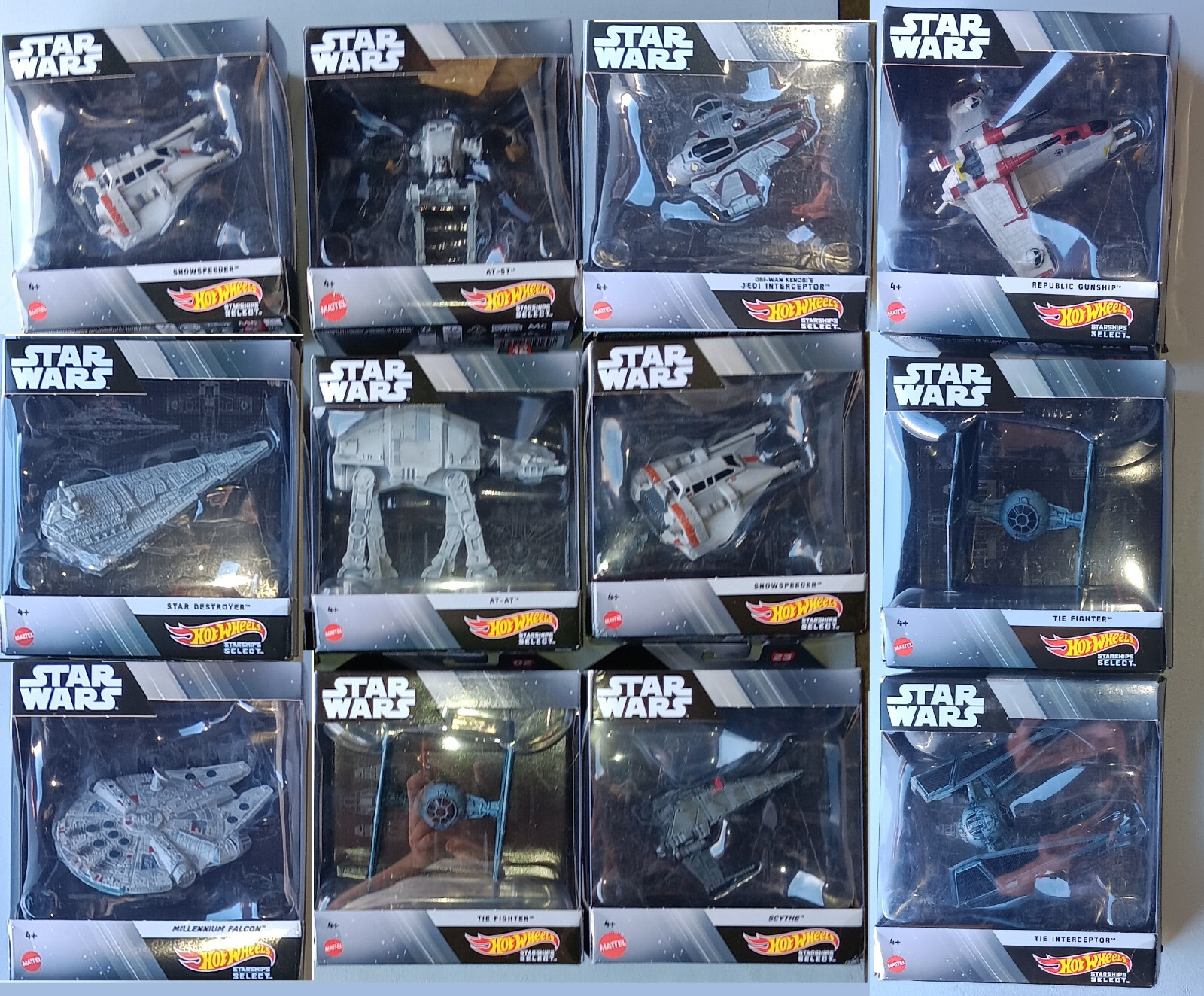STAR WARS HOT WHEELS SELECT STARSHIPS Various Mattel Ships Die-Cast Metal