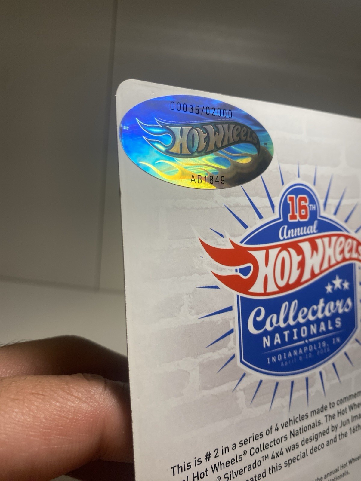 Hot Wheels 16th Annual Collectors Nationals 83 Chevy Silverado 4×4 # 0035/2000